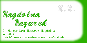 magdolna mazurek business card